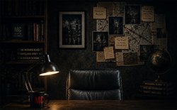 Office Backdrop with MC Branded Items